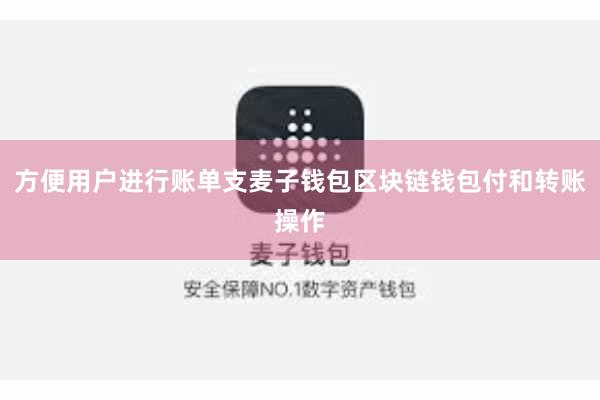 方便用户进行账单支麦子钱包区块链钱包付和转账操作