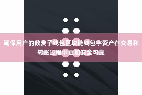 确保用户的数麦子钱包区块链钱包字资产在交易和转账过程中更加安全可靠