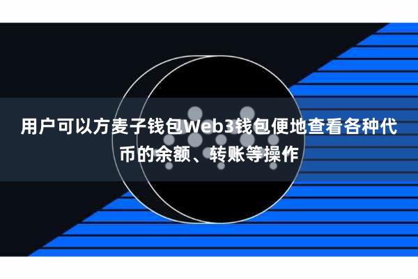 用户可以方麦子钱包Web3钱包便地查看各种代币的余额、转账等操作