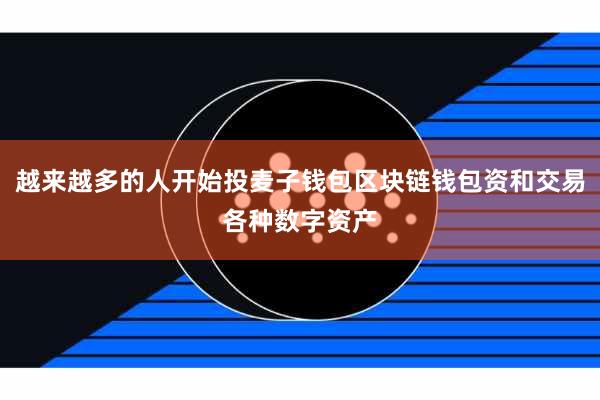 越来越多的人开始投麦子钱包区块链钱包资和交易各种数字资产