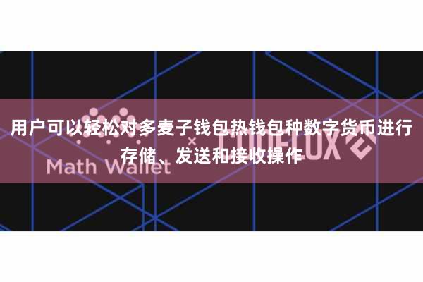 用户可以轻松对多麦子钱包热钱包种数字货币进行存储、发送和接收操作