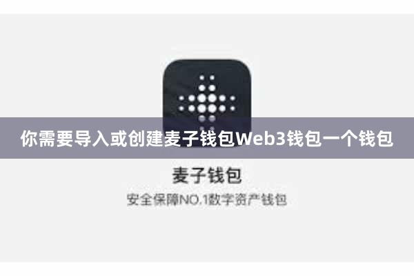 你需要导入或创建麦子钱包Web3钱包一个钱包