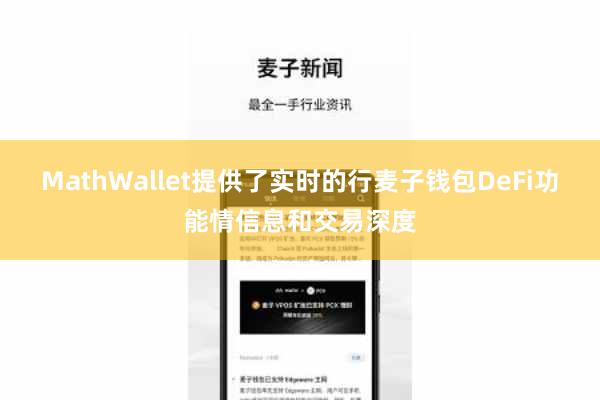 MathWallet提供了实时的行麦子钱包DeFi功能情信息和交易深度
